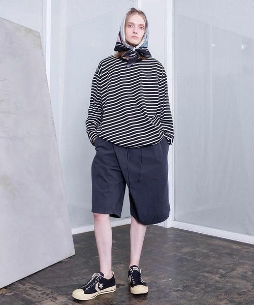 VOAAOV(ヴォアーブ)の「【VOAAOV】 6oz DENIM Wrap Short Pants(デニムパンツ・メンズ・グレー/ライトブルー・2)」の2枚目の写真