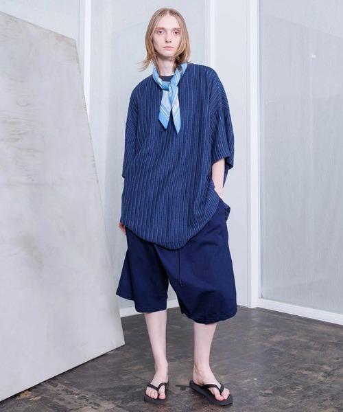 VOAAOV（ヴォアーブ）の「【VOAAOV】 6oz DENIM Wrap Short Pants（デニムパンツ・メンズ・グレー/ライトブルー/インディゴブルー/ブラック・2/1）」の13枚目の写真