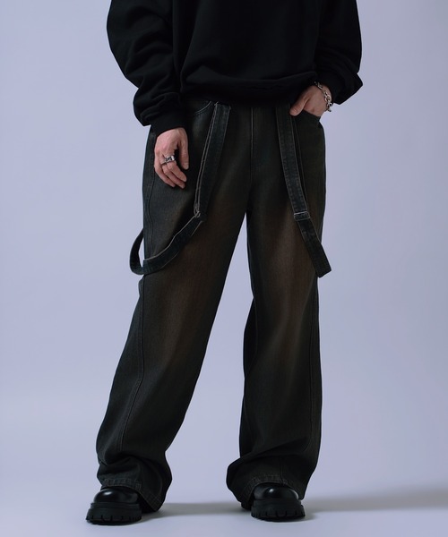 improves（インプローブス）の「12ozデニム サスペンダー付き ワイドワークパンツ（デニムパンツ・メンズ・チャコール/ネイビー/カモフラージュ・MEDIUM/LARGE）」の12枚目の写真