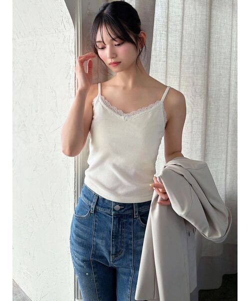 RESEXXY（リゼクシー）の「レーストリミングキャミ（キャミソール・レディース・ブラック/ブラウン/ホワイト・FREE）」の8枚目の写真