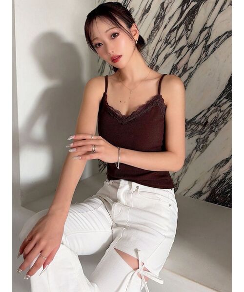 RESEXXY（リゼクシー）の「レーストリミングキャミ（キャミソール・レディース・ブラック/ブラウン/ホワイト・FREE）」の19枚目の写真