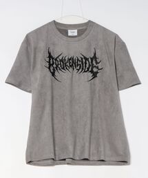 フェイクスウェード半袖Tシャツ