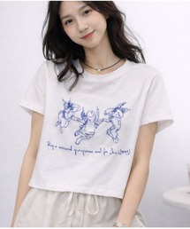 ショート丈プリントTEE