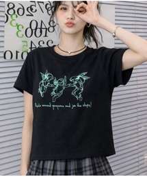 ショート丈プリントTEE