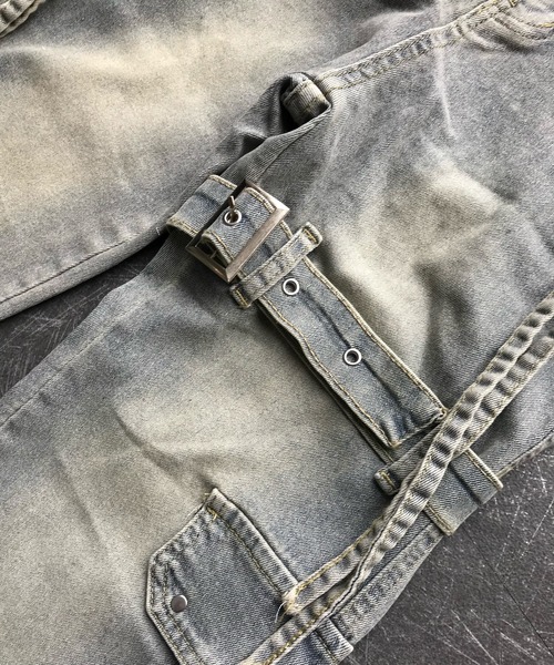 Teem Store(チームストア)の「サイドリボンポケット付きストレッチフレアスキニーデニムパンツ(デニムパンツ・レディース・ブルー・L/M)」の9枚目の写真