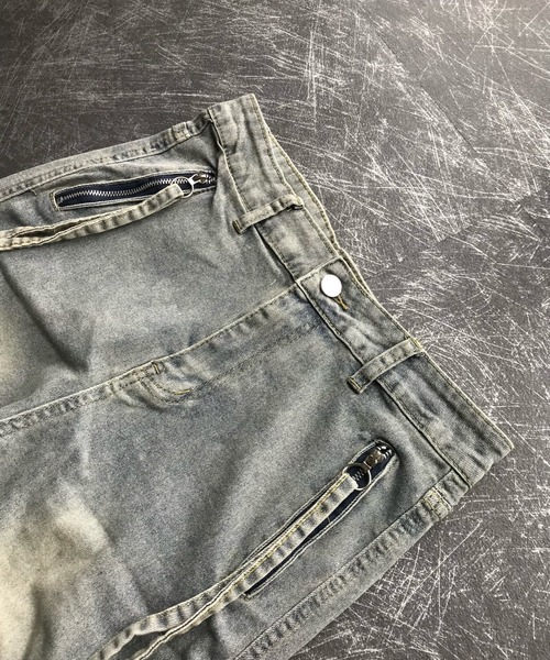 Teem Store(チームストア)の「サイドリボンポケット付きストレッチフレアスキニーデニムパンツ(デニムパンツ・レディース・ブルー・L/M)」の6枚目の写真