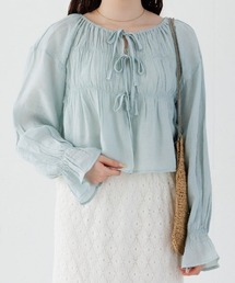 flower | シャーリングリボンブラウス(シャツ/ブラウス)