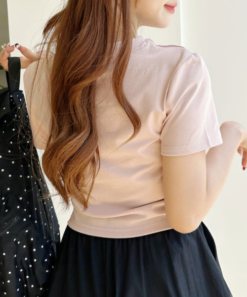 Ada.(エイダ)の「ベーシック クロップド 半袖Tシャツ(Tシャツ/カットソー・レディース・グレー/ピンク/ホワイト/ライトブルー/ブラック・FREE)」の21枚目の写真