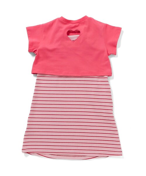 apres les cours（アプレレクール）の「【WEB限定】ショート丈ロゴTシャツ×キャミワンピ2Pセット（ワンピース・キッズ・グリーン/ピンク・100/120/130/140/110/90）」の10枚目の写真