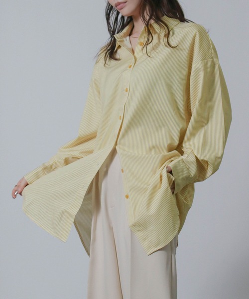 NYLAUS(ナイラス)の「【SG】ラッシュガードBIGシャツ 長袖シャツ オーバーサイズシャツ(シャツ/ブラウス・レディース・ブルー/イエロー/ブルー系その他/ホワイト/イエロー系その他/ブルー系その他2・M)」の6枚目の写真
