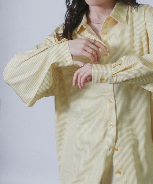 NYLAUS(ナイラス)の「【SG】ラッシュガードBIGシャツ 長袖シャツ オーバーサイズシャツ(シャツ/ブラウス・レディース・ブルー/イエロー/ブルー系その他/ホワイト/イエロー系その他/ブルー系その他2・M)」の8枚目の写真