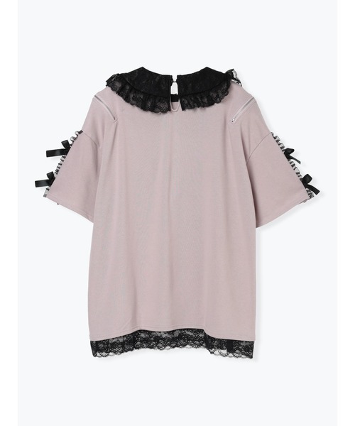 NOEMIE(ノエミー)の「レース衿袖リボンエンジェルチュニック(Tシャツ/カットソー・レディース・ブラック/ピンク・M)」の12枚目の写真
