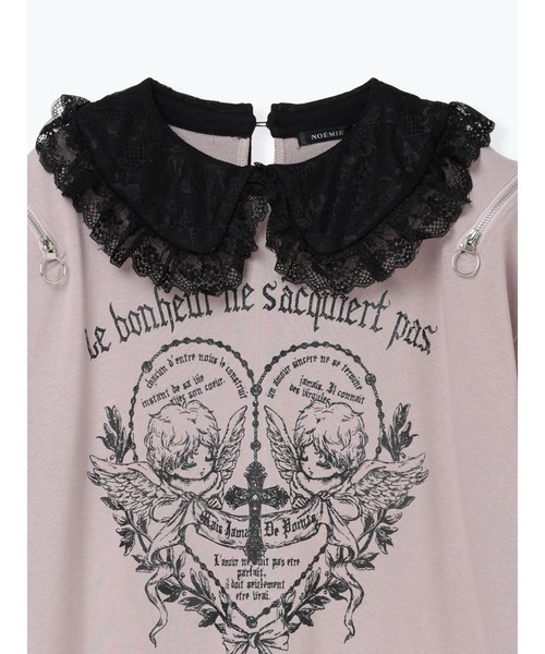 NOEMIE(ノエミー)の「レース衿袖リボンエンジェルチュニック(Tシャツ/カットソー・レディース・ブラック/ピンク・M)」の13枚目の写真