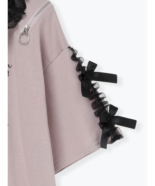 NOEMIE(ノエミー)の「レース衿袖リボンエンジェルチュニック(Tシャツ/カットソー・レディース・ブラック/ピンク・M)」の14枚目の写真