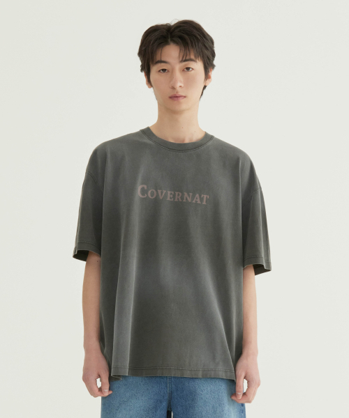 COVERNAT(カバーナット)の「センターロゴピグメントTシャツチャコール(Tシャツ/カットソー・メンズ・その他・X-SMALL/SMALL/MEDIUM/LARGE/X-LARGE/XX-LARGE)」の1枚目の写真