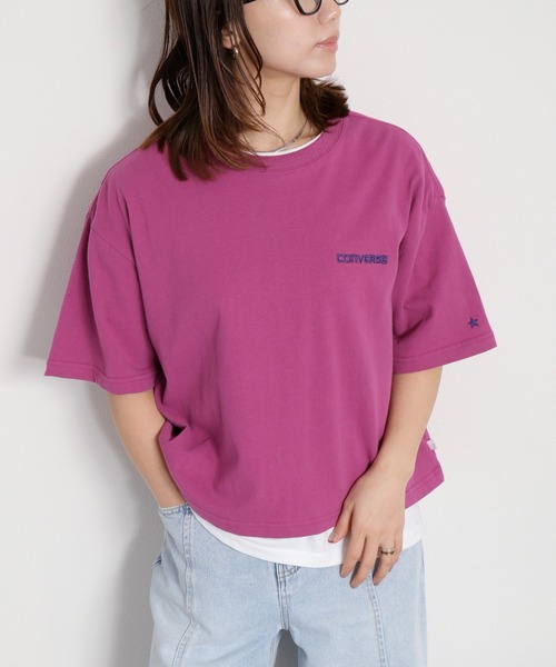 cepo(セポ)の「【CONVERSE】CVハイカットシューズプリント ショートスリーブTee(Tシャツ/カットソー・レディース・ブラック/パープル/オートミール・M)」の3枚目の写真