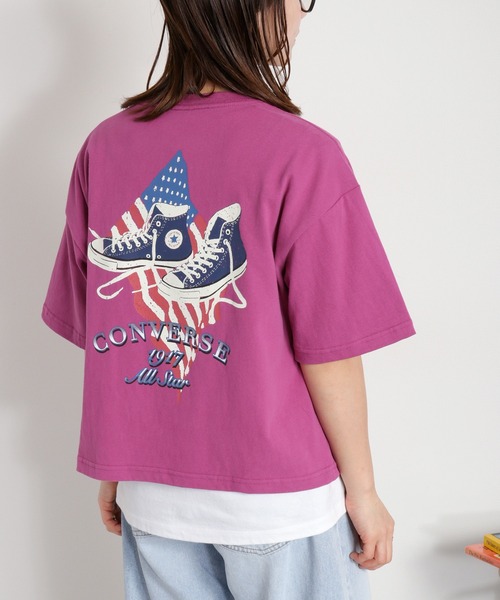 cepo(セポ)の「【CONVERSE】CVハイカットシューズプリント ショートスリーブTee(Tシャツ/カットソー・レディース・ブラック/パープル/オートミール・M)」の6枚目の写真