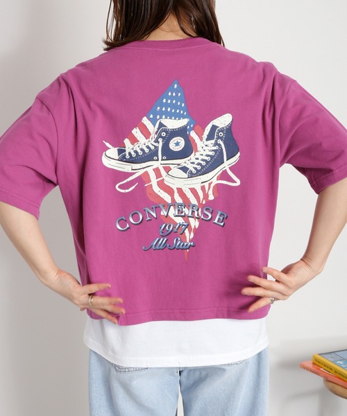 cepo(セポ)の「【CONVERSE】CVハイカットシューズプリント ショートスリーブTee(Tシャツ/カットソー・レディース・ブラック/パープル/オートミール・M)」の8枚目の写真