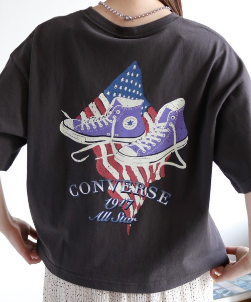 cepo(セポ)の「【CONVERSE】CVハイカットシューズプリント ショートスリーブTee(Tシャツ/カットソー・レディース・ブラック/パープル/オートミール・M)」の18枚目の写真