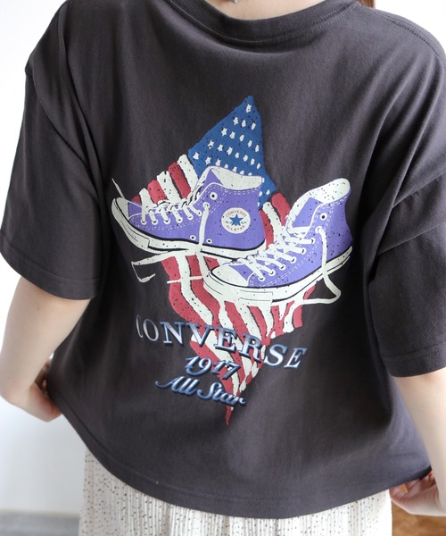 cepo(セポ)の「【CONVERSE】CVハイカットシューズプリント ショートスリーブTee(Tシャツ/カットソー・レディース・ブラック/パープル/オートミール・M)」の19枚目の写真