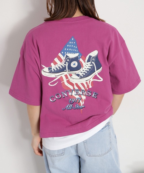 cepo(セポ)の「【CONVERSE】CVハイカットシューズプリント ショートスリーブTee(Tシャツ/カットソー・レディース・ブラック/パープル/オートミール・M)」の9枚目の写真