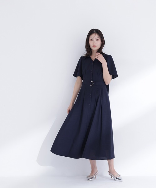 NATURAL BEAUTY BASIC（ナチュラルビューティーベーシック）の「【sweet4月号掲載】【ちょうど、いい服】“初めまして”がうまくいく好印象ワンピース（シャツワンピース・レディース・ベージュ/ネイビー/イエロー/ブルー・SMALL/MEDIUM/LARGE/P/S）」の15枚目の写真