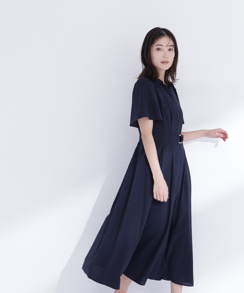 NATURAL BEAUTY BASIC（ナチュラルビューティーベーシック）の「【sweet4月号掲載】【ちょうど、いい服】“初めまして”がうまくいく好印象ワンピース（シャツワンピース・レディース・ベージュ/ネイビー/イエロー/ブルー・SMALL/MEDIUM/LARGE/P/S）」の17枚目の写真