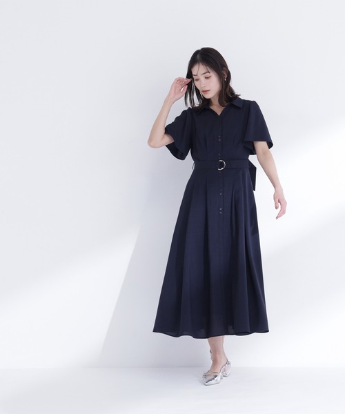 NATURAL BEAUTY BASIC（ナチュラルビューティーベーシック）の「【sweet4月号掲載】【ちょうど、いい服】“初めまして”がうまくいく好印象ワンピース（シャツワンピース・レディース・ベージュ/ネイビー/イエロー/ブルー・SMALL/MEDIUM/LARGE/P/S）」の18枚目の写真