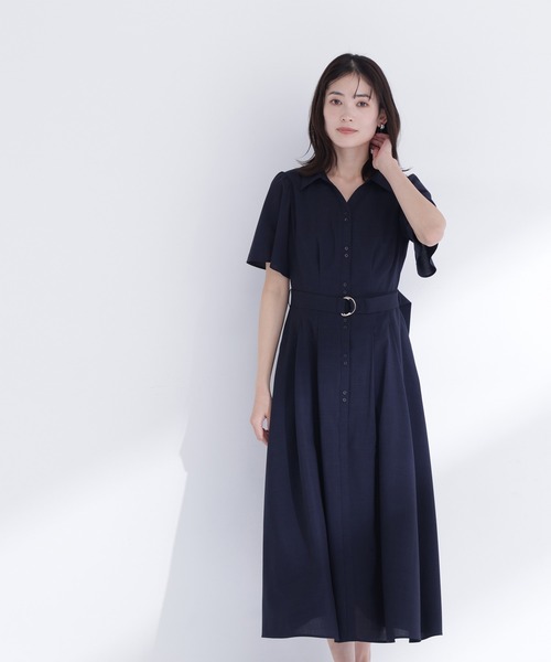 NATURAL BEAUTY BASIC（ナチュラルビューティーベーシック）の「【sweet4月号掲載】【ちょうど、いい服】“初めまして”がうまくいく好印象ワンピース（シャツワンピース・レディース・ベージュ/ネイビー/イエロー/ブルー・SMALL/MEDIUM/LARGE/P/S）」の20枚目の写真