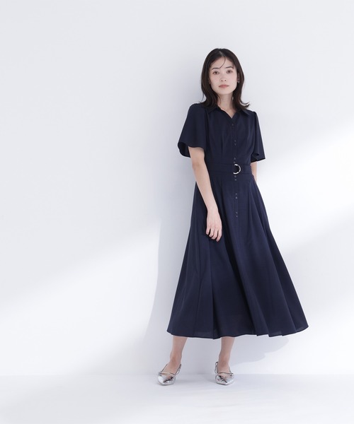 NATURAL BEAUTY BASIC（ナチュラルビューティーベーシック）の「【sweet4月号掲載】【ちょうど、いい服】“初めまして”がうまくいく好印象ワンピース（シャツワンピース・レディース・ベージュ/ネイビー/イエロー/ブルー・SMALL/MEDIUM/LARGE/P/S）」の21枚目の写真