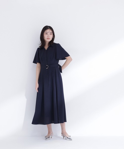 NATURAL BEAUTY BASIC（ナチュラルビューティーベーシック）の「【sweet4月号掲載】【ちょうど、いい服】“初めまして”がうまくいく好印象ワンピース（シャツワンピース・レディース・ベージュ/ネイビー/イエロー/ブルー・SMALL/MEDIUM/LARGE/P/S）」の22枚目の写真