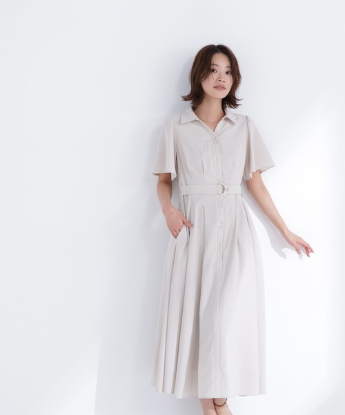 NATURAL BEAUTY BASIC（ナチュラルビューティーベーシック）の「【sweet4月号掲載】【ちょうど、いい服】“初めまして”がうまくいく好印象ワンピース（シャツワンピース・レディース・ベージュ/ネイビー/イエロー/ブルー・SMALL/MEDIUM/LARGE/P/S）」の5枚目の写真