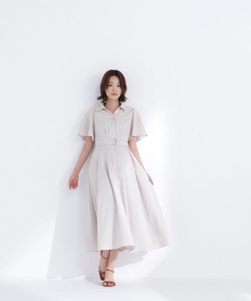 NATURAL BEAUTY BASIC（ナチュラルビューティーベーシック）の「【sweet4月号掲載】【ちょうど、いい服】“初めまして”がうまくいく好印象ワンピース（シャツワンピース・レディース・ベージュ/ネイビー/イエロー/ブルー・SMALL/MEDIUM/LARGE/P/S）」の7枚目の写真