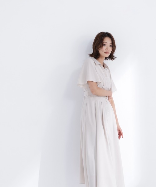 NATURAL BEAUTY BASIC（ナチュラルビューティーベーシック）の「【sweet4月号掲載】【ちょうど、いい服】“初めまして”がうまくいく好印象ワンピース（シャツワンピース・レディース・ベージュ/ネイビー/イエロー/ブルー・SMALL/MEDIUM/LARGE/P/S）」の8枚目の写真