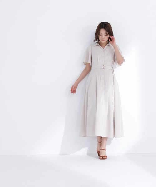 NATURAL BEAUTY BASIC（ナチュラルビューティーベーシック）の「【sweet4月号掲載】【ちょうど、いい服】“初めまして”がうまくいく好印象ワンピース（シャツワンピース・レディース・ベージュ/ネイビー/イエロー/ブルー・SMALL/MEDIUM/LARGE/P/S）」の11枚目の写真