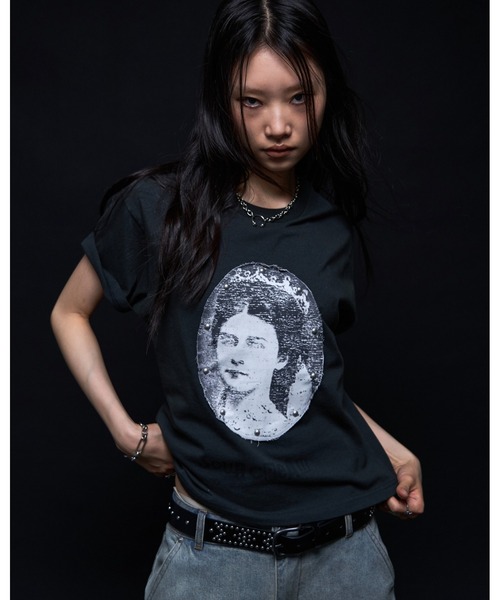WHO'S WHO gallery(フーズフーギャラリー)の「【Soucream】VenusリメイクスタッズTEE(Tシャツ/カットソー・レディース・ホワイト/チャコールグレー/グレー/ピンク/サックスブルー・SMALL/MEDIUM)」の2枚目の写真