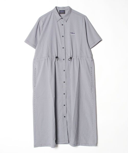 THOUSAND MILE（サウザンドマイル）の「THOUSAND MILE/サウザンドマイル　ショートスリーブスナップワンピース　SHORT SLEEVEE SNAP ONE PIECE High Air Permeability（ワンピース・レディース・チェック/グレイッシュベージュ/ブラック・FREE）」の3枚目の写真