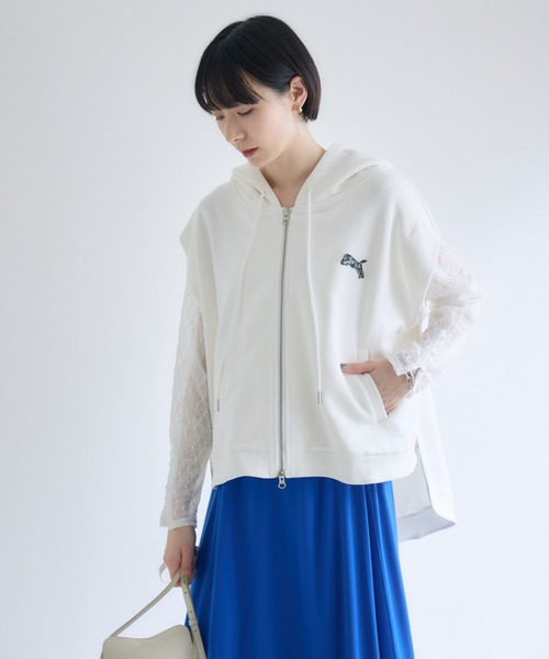 Paradise Picnic(パラダイスピクニック)の「TRANOI. ラウンドフーディベスト(ベスト・レディース・ホワイト/ブラック/グレー・FREE)」の11枚目の写真