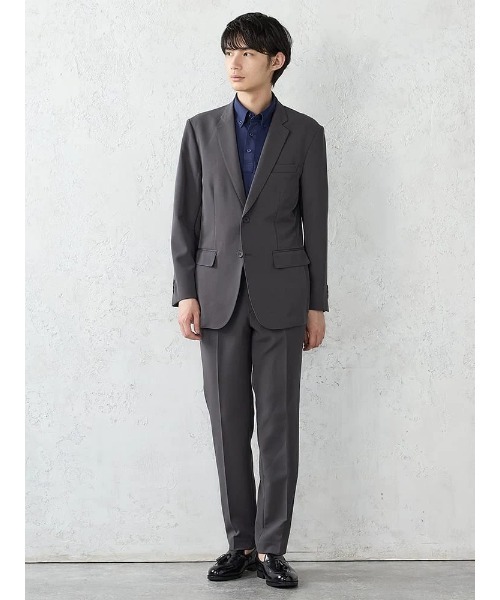 Perfect Suit FActory(パーフェクトスーツファクトリー)の「【上下セット】ライト(軽量)セットアップスーツ 【スリムライン】 ブラック/C.グレー/ネイビー(セットアップ・メンズ・チャコールグレー/ネイビー/ブラック・S/M/L/LL)」の2枚目の写真