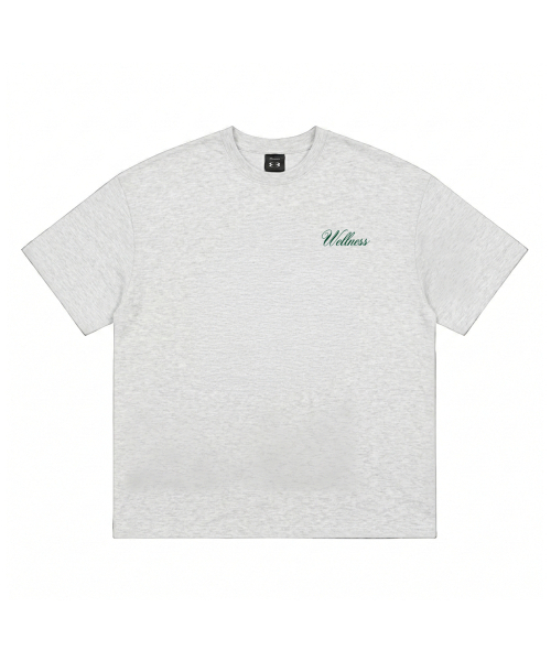 PHERMENON(フェルメノン)の「オーバーサイズウェルネス半袖Tシャツ - ホワイトメランジ(Tシャツ/カットソー・メンズ・ライトグレー・1/2)」の5枚目の写真