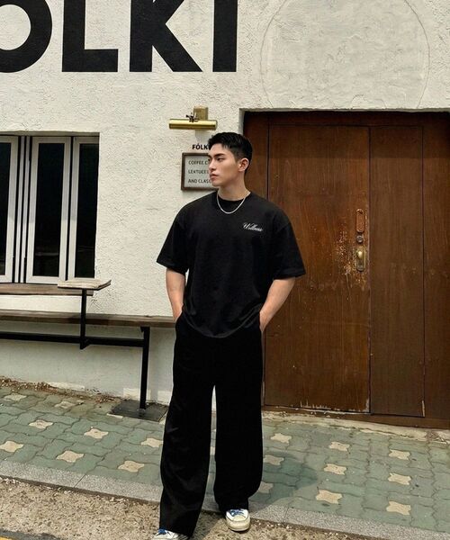 PHERMENON(フェルメノン)の「オーバーサイズウェルネス半袖Tシャツ - ホワイトメランジ(Tシャツ/カットソー・メンズ・ライトグレー・1/2)」の9枚目の写真