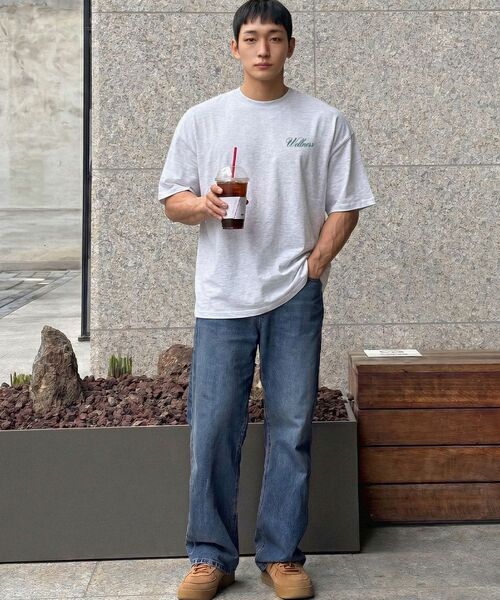 PHERMENON(フェルメノン)の「オーバーサイズウェルネス半袖Tシャツ - ホワイトメランジ(Tシャツ/カットソー・メンズ・ライトグレー・1/2)」の12枚目の写真