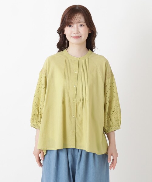 one'sterrace(ワンズテラス)の「ラグランスリーブ 刺繍ブラウス(シャツ/ブラウス・レディース・ネイビー系5/イエロー系8/アイボリー系8・02)」の16枚目の写真