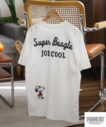 PEANUTS ジョー・クール柄バック刺繍半袖Tシャツ