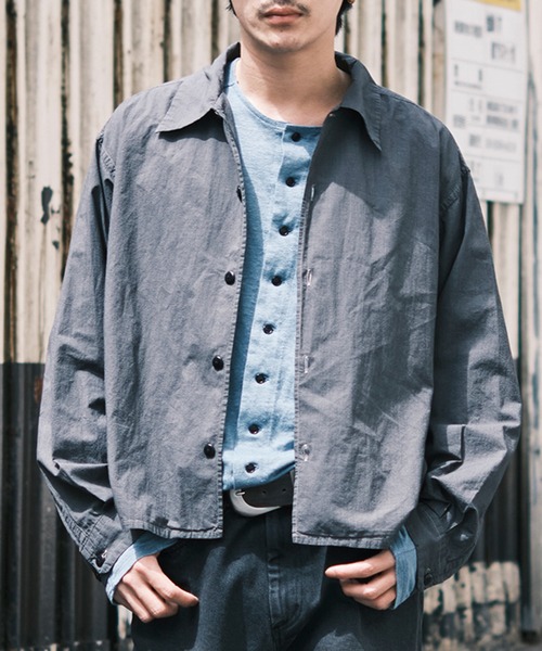 soe(ソーイ)の「別注 Garment Dyed Short Cut Shirt(シャツ/ブラウス・メンズ・ブラック・2/1)」の1枚目の写真