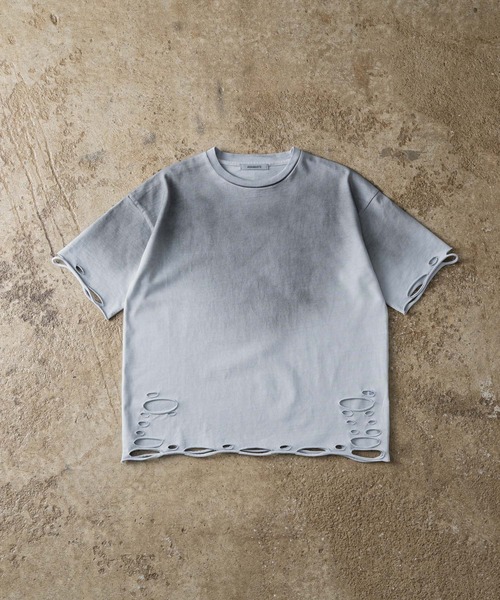 ADAMASTE（アダマスト）の「Vintage Like Gradation T-shirt - ヴィンテージライクグラデーションTシャツ（Tシャツ/カットソー・メンズ・ブラック系/グレー系・MEDIUM/LARGE）」の2枚目の写真