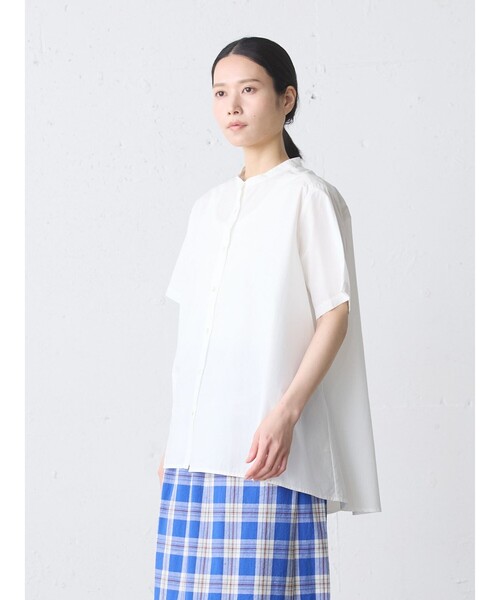 MidiUmi(ミディウミ)の「MidiUmi ハーフスリーブAラインシャツ(シャツ/ブラウス・レディース・ライトブルー/ネイビー/オフホワイト・FREE)」の8枚目の写真