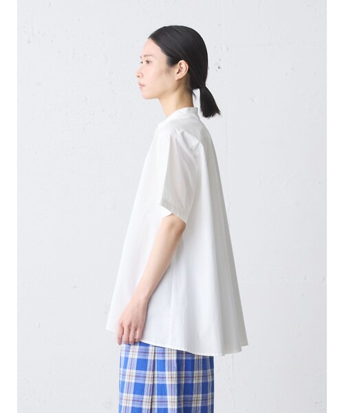 MidiUmi(ミディウミ)の「MidiUmi ハーフスリーブAラインシャツ(シャツ/ブラウス・レディース・ライトブルー/ネイビー/オフホワイト・FREE)」の9枚目の写真