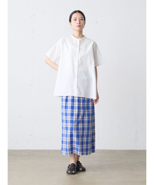 MidiUmi(ミディウミ)の「MidiUmi ハーフスリーブAラインシャツ(シャツ/ブラウス・レディース・ライトブルー/ネイビー/オフホワイト・FREE)」の12枚目の写真