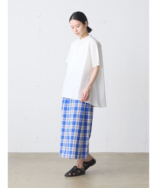 MidiUmi(ミディウミ)の「MidiUmi ハーフスリーブAラインシャツ(シャツ/ブラウス・レディース・ライトブルー/ネイビー/オフホワイト・FREE)」の13枚目の写真